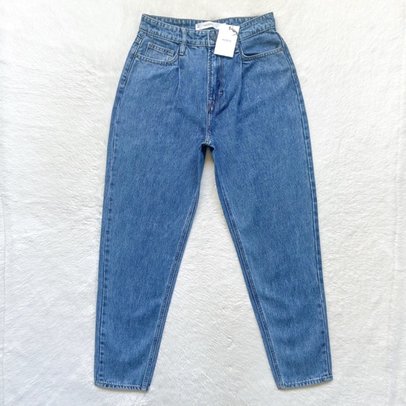 HIDDEN Zoey Tapered Mom High Rise Ankle Crop Acid Wash 100% Cotton Jeans - Picture 6 of 12